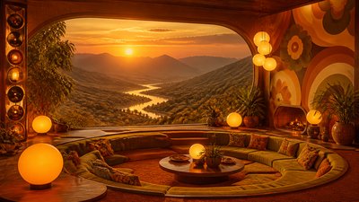 a vast valley with a river winding toward distant mountains at sunrise, no people, no text