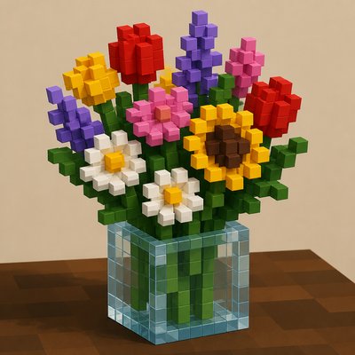 bouquet of flowers in a glass vase