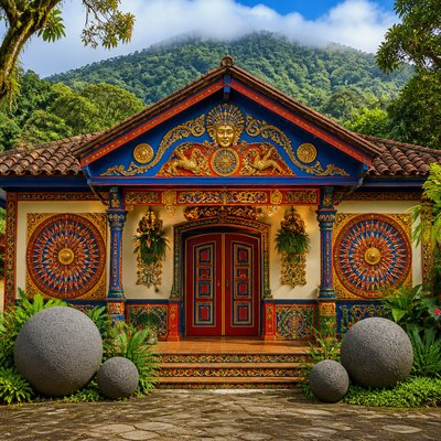 house with front view — Costa Rican Art Style