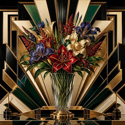 bouquet of flowers in a glass vase