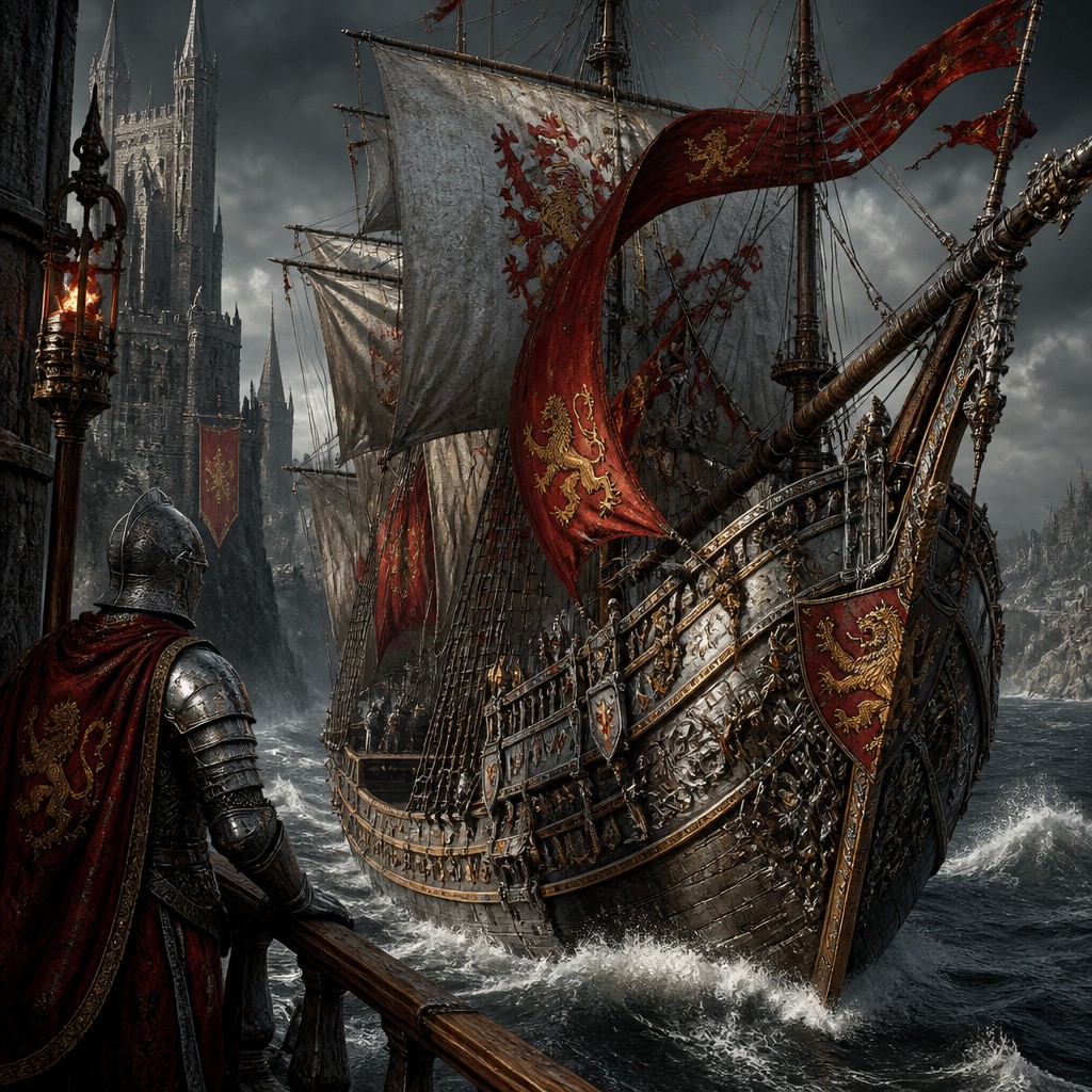 sailing ship on a stormy sea — Knightcore Aesthetic