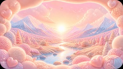 a vast valley with a river winding toward distant mountains at sunrise, no people, no text