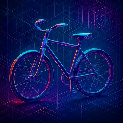 bicyle resting against a wall