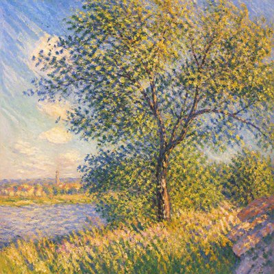a tree in nature — Impressionism Art Style
