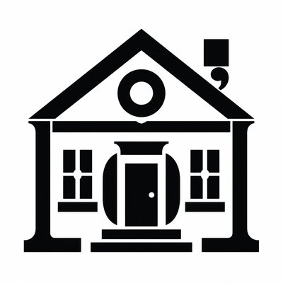 house with front view — Typographic Minimalism Art Style