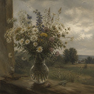 bouquet of flowers in a glass vase