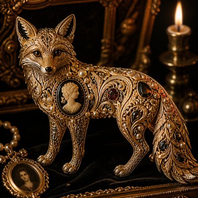 animal standing in natural pose — Victorian Jewelry Design