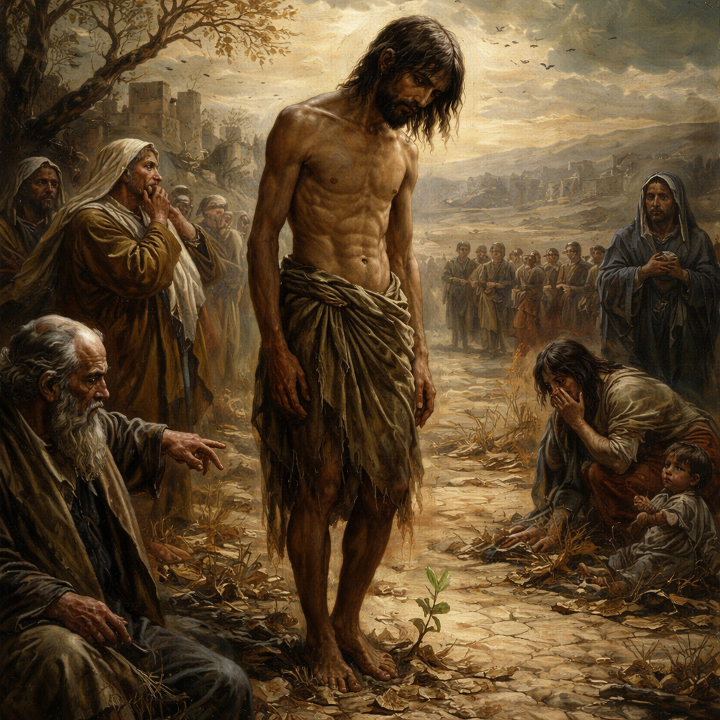 “For he shall grow up before him as a tender plant, and as a root out of a dry ground: he hath no form nor comeliness; and when we shall see him, there is no beauty that we should desire him.” (Isaiah 53:2, KJV)