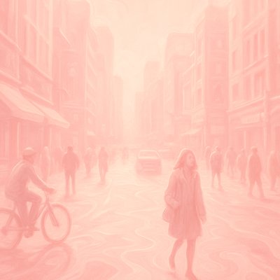 urban street with city activity