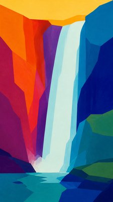 towering waterfall cascading down a cliff