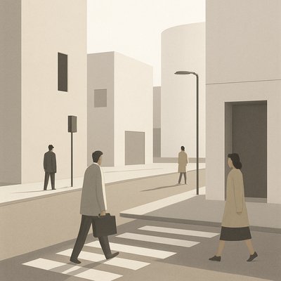 urban street with city activity
