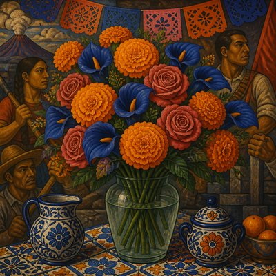 bouquet of flowers in a glass vase