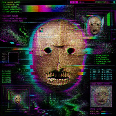 a digital image of a creepy face with multiple facial expressions
