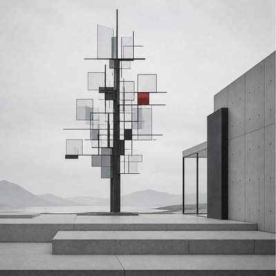 a tree in nature — Minimalist Modern Art Style