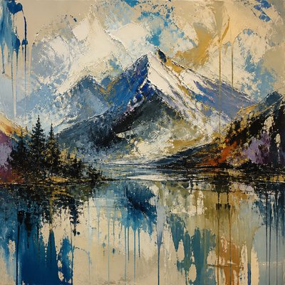 serene landscape with mountains and water