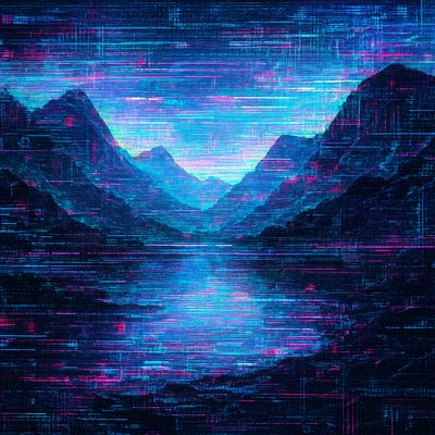 serene landscape with mountains and water