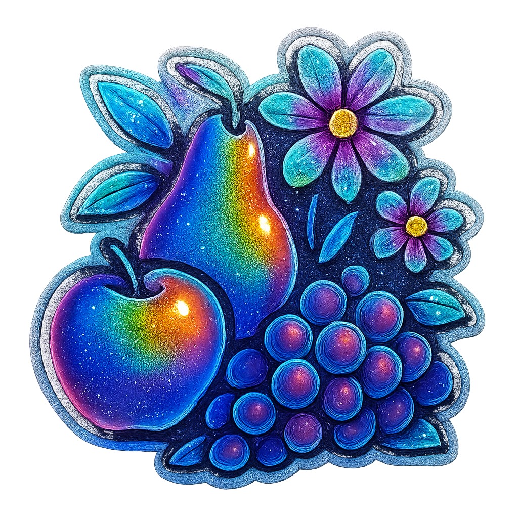 still life arrangement of fruits and flowers
