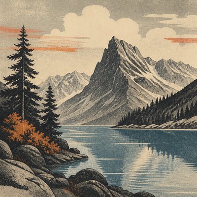 Stone Lithography Print Style 2