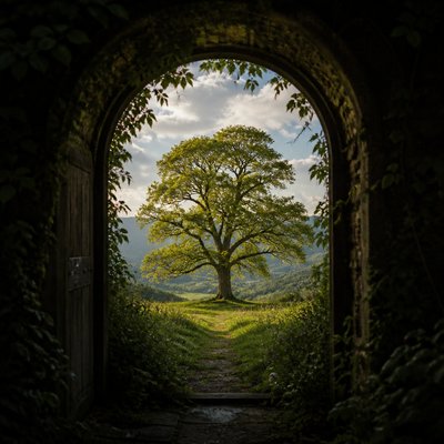 a tree in nature — Framing Art Style