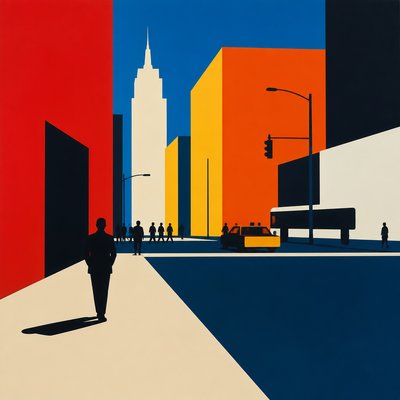 urban street with city activity