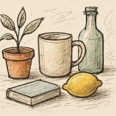 still life with everyday objects