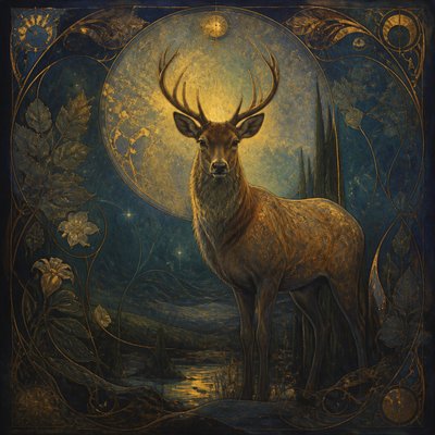 animal standing in natural pose — Symbolism Art Style