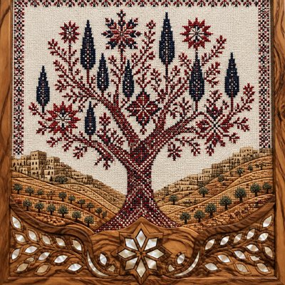 a tree in nature — Palestinian Art Style
