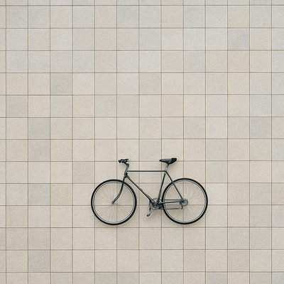 bicyle resting against a wall