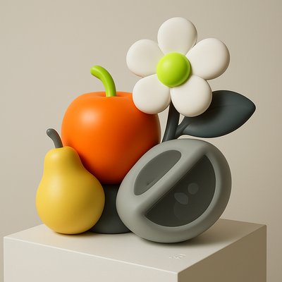 still life arrangement of fruits and flowers