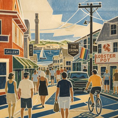 urban street with city activity