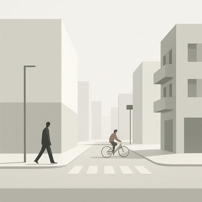 urban street with city activity