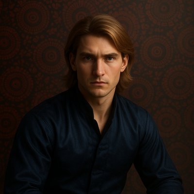 a man with long hair and a black shirt