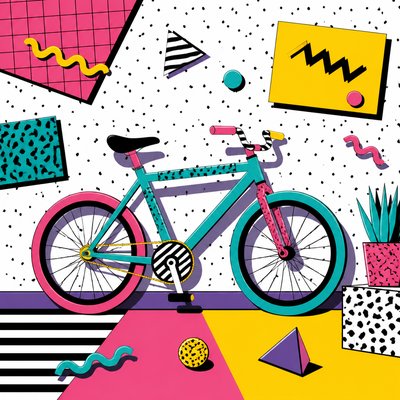 bicyle resting against a wall — Memphis Design