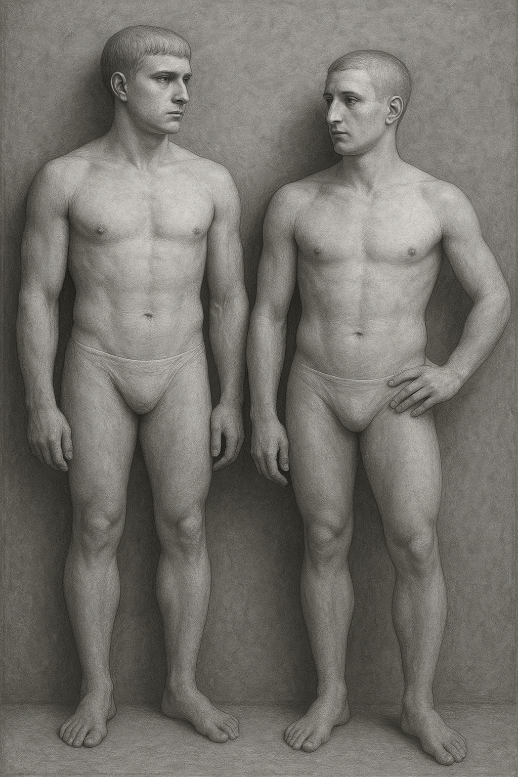 a couple of men standing next to each other