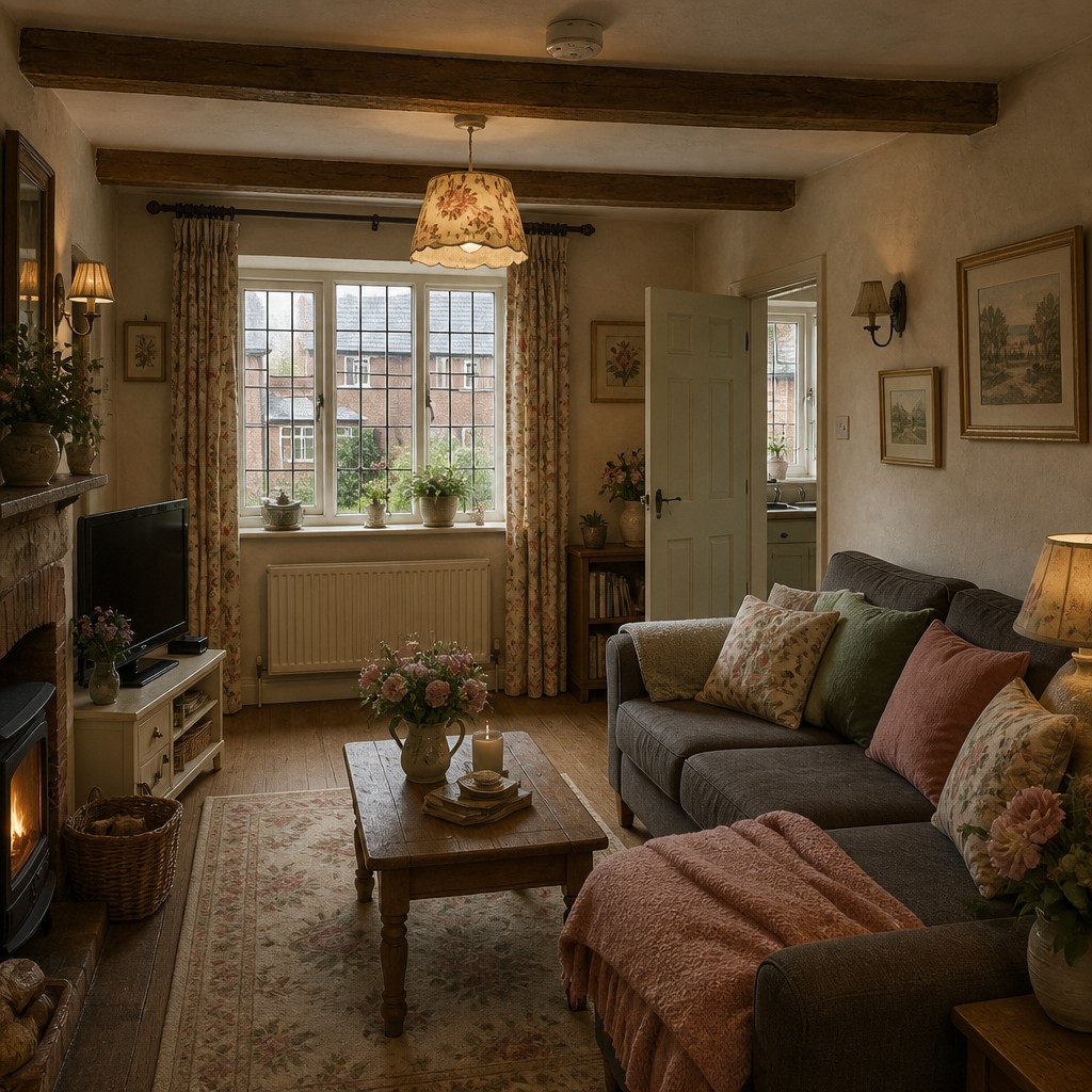 AI Interior Design: the same room in English Cottage Interior Design