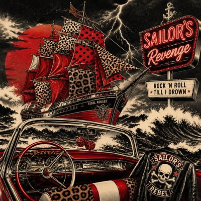 sailing ship on a stormy sea