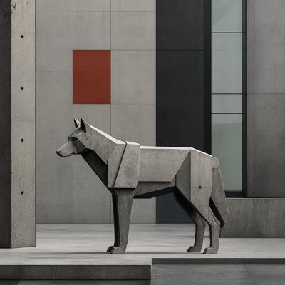 animal standing in natural pose — Minimalist Modern Art Style