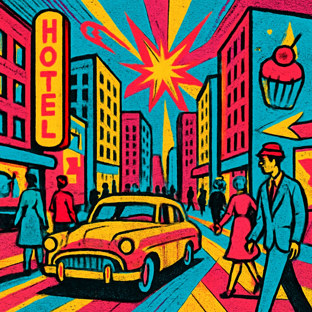 urban street with city activity