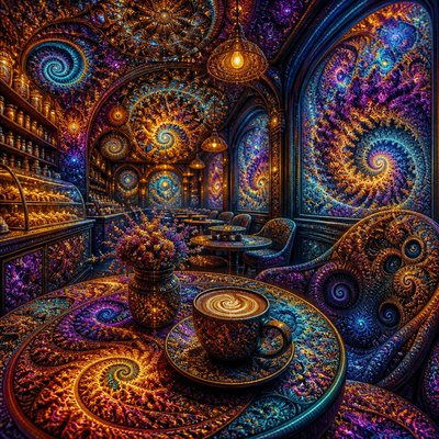 cozy cafe interior with warm lighting