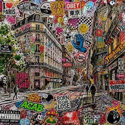 Sticker Bomb Street Art Style Style Transfer Example