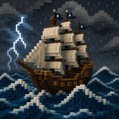 sailing ship on a stormy sea