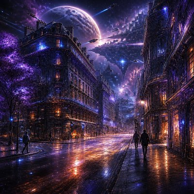 Space Opera Sci-Fi Art Style Transfer Example