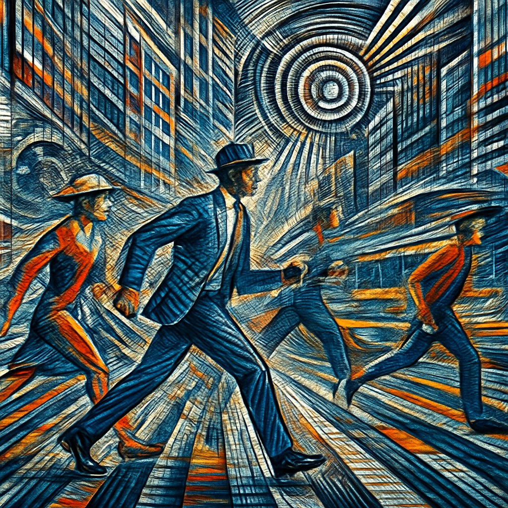 urban street with city activity