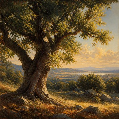 a tree in nature — Oil Painting Art Style