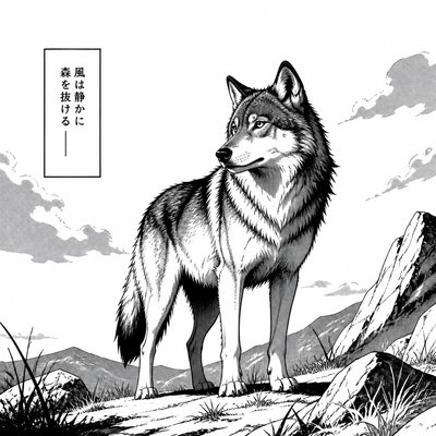animal standing in natural pose — Manga Art Style