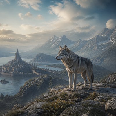 animal standing in natural pose — Matte Painting Style