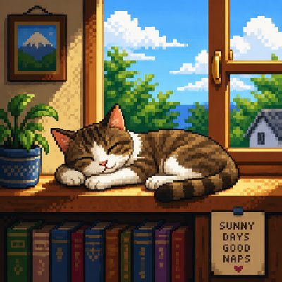 a cat lounging in a sunlit window