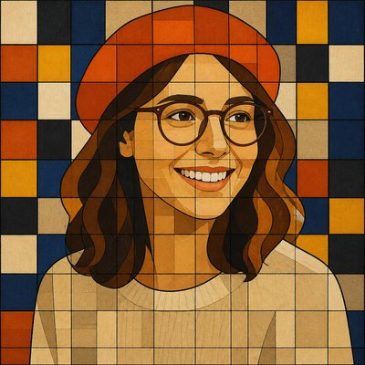 Grid Composition Art Style Style Transfer Example