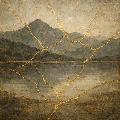 serene landscape with mountains and water