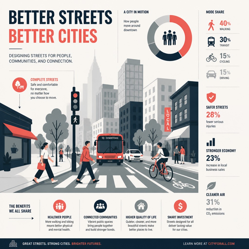 urban street with city activity